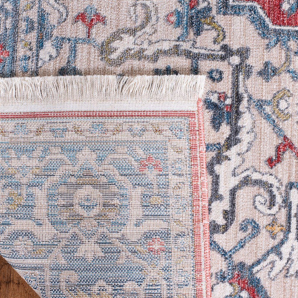 Vintage Persian 479 Indoor/Outdoor Powerloomed 100% Polyester Rug Red / Blue