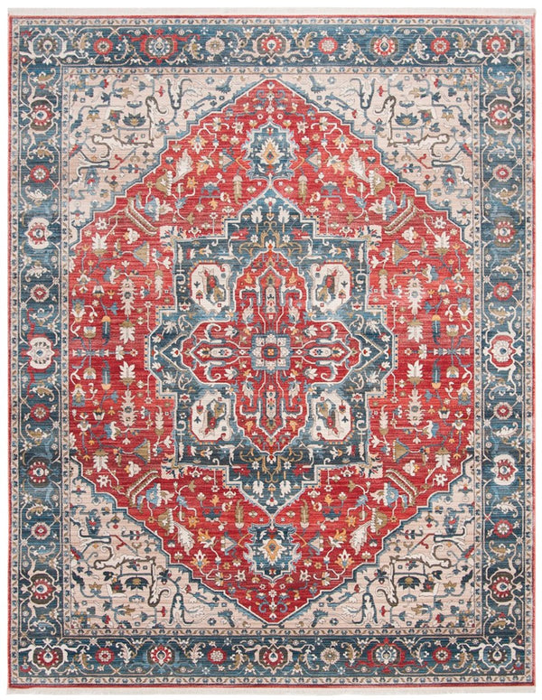 Vintage Persian 479 Indoor/Outdoor Powerloomed 100% Polyester Rug Red / Blue
