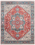 Vintage Persian 479 Indoor/Outdoor Powerloomed 100% Polyester Rug Red / Blue