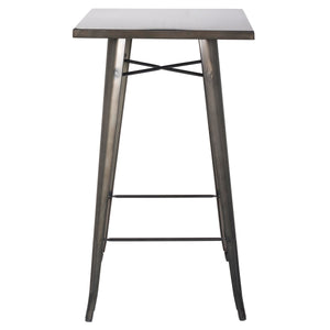 Metropolis Bar Table - Stylish Gunmetal Bistro Table for Modern Spaces, Sturdy & Elegant Design