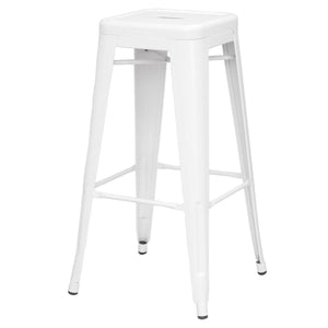 Metropolis Backless Bar Stool Set of 4 - Stylish Metal Design for Indoor and Outdoor Use