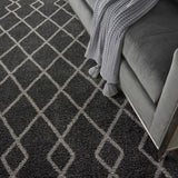Nourison Geometric Shag GOS01 Moroccan Machine Made Power-loomed Indoor only Area Rug Charcoal 8'10" x 12' 99446482198