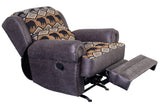 Porter Designs Hunter Wildlife Pattern Reversible to Leather-Look Transitional Recliner Gray 03-33C-11-8022