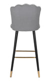 Zuo Modern Zinclair 100% Polyester, Plywood, Steel Modern Commercial Grade Barstool Gray, Black, Gold 100% Polyester, Plywood, Steel