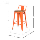 Metropolis Low Back Counter Stool - Set of 4