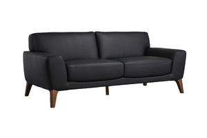 Porter Designs Modena Genuine Leather Modern Sofa Black 02-204-01-0195