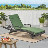 Salem Outdoor Chaise Lounge Cushion, Jungle Green Noble House