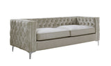 Da Vinci Silver Velvet Sofa