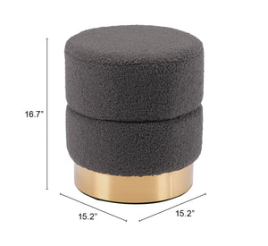 Zuo Modern Eureka 100% Polyester, Plywood, MDF, Stainless Steel Modern Ottoman Dark Gray 100% Polyester, Plywood, MDF, Stainless Steel