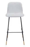 Zuo Modern Gironde 100% Polyester, Plywood, Steel Modern Commercial Grade Barstool Light Gray, Black, Gold 100% Polyester, Plywood, Steel