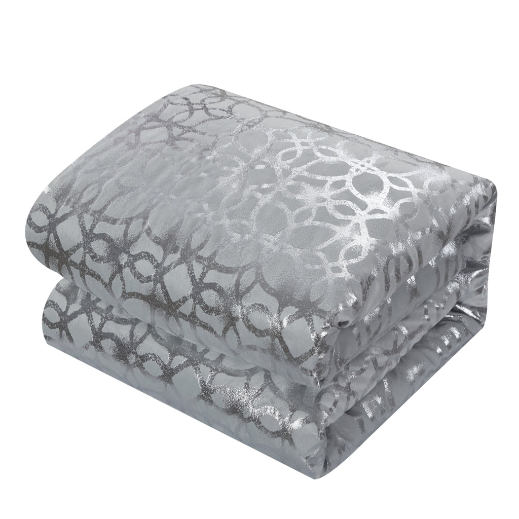 Shefield Grey Twin 4pc Comforter Set