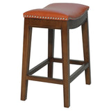 Elmo Bonded Leather Counter Stool Pumpkin, Orange, Cinnamon Legs 358625B-8141KD New Pacific Direct