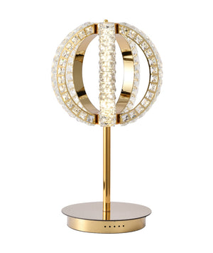 Bethel Gold LED Table Lamp in Metal & Crystal