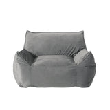 Loubar Modern Velveteen Bean Bag Chair with Armrests , Gray