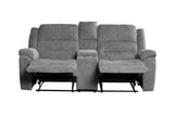 Porter Designs Ronan Soft Gray Chenille seat Transitional Reclining Love Gray 03-201C-02-8078