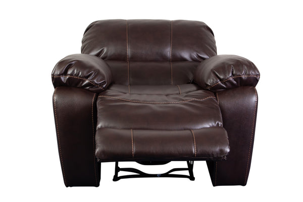 Porter Designs Ramsey Leather-Look Glider Transitional Recliner Brown 03-112C-05-6013