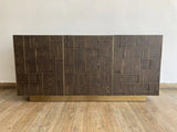 VIG Furniture Modrest Auer- Brown Oak & Gold Buffet VGGM-B-VALDERA-BT VGGM-B-VALDERA-BT