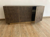 VIG Furniture Modrest Auer- Brown Oak & Gold Buffet VGGM-B-VALDERA-BT VGGM-B-VALDERA-BT