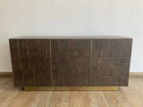 VIG Furniture Modrest Auer- Brown Oak & Gold Buffet VGGM-B-VALDERA-BT VGGM-B-VALDERA-BT