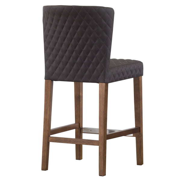 Albie Diamond Stitching Leatherette Counter Stool Danburry Gray