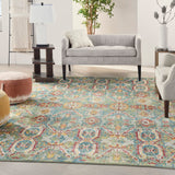 Nourison Allur ALR05 Bohemian Machine Made Power-loomed Indoor only Area Rug Turquoise Multicolor 9' x 12' 99446838674
