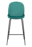 Zuo Modern Miles 100% Polyester, Plywood, Steel Modern Commercial Grade Barstool Green, Black 100% Polyester, Plywood, Steel