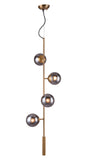 Zuo Modern Zatara Steel, Glass Modern Commercial Grade Ceiling Lamp Brass, Black Steel, Glass