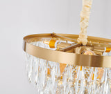 Bethel Gold Chandelier in Metal & Crystal