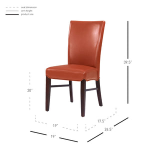 Milton Bonded Leather Dining Chair Set of 2 - Stylish Parsons Accent Chairs for Modern Interiors