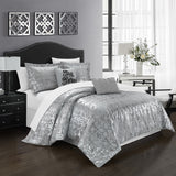 Shefield Grey Twin 4pc Comforter Set