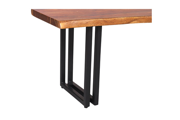 Porter Designs Manzanita Live Edge Solid Acacia Wood Natural Dining Bench Brown 07-196-13-BN58HW-KIT