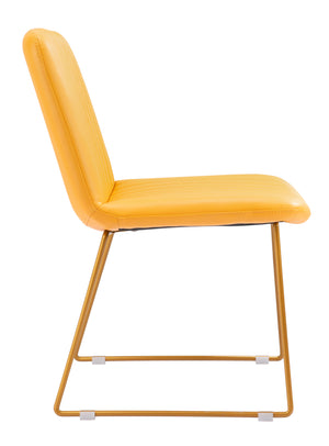Zuo Modern Joy 100% Polyurethane, Plywood, Steel Modern Commercial Grade Dining Chair Set - Set of 2 Yellow 100% Polyurethane, Plywood, Steel