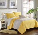 Dominic Yellow King 4pc Quilt Set