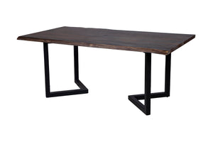 Porter Designs Manzanita Live Edge Solid Acacia Wood Natural Dining Table Gray 07-196-01-DT82MV-KIT