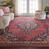 Nourison Passionate PST01 Bohemian Machine Made Power-loomed Indoor Area Rug Pink/Flame 8'9" x 11'9" 99446454713