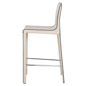 Gervin Recycled Leather Counter Stools - Set of 2, Modern Minimalist Design for Kitchen Comfort