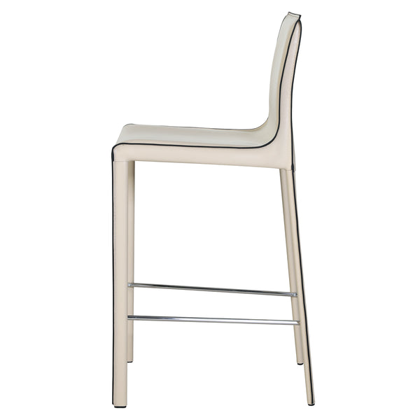 Gervin Recycled Leather Counter Stools - Set of 2, Modern Minimalist Design for Kitchen Comfort