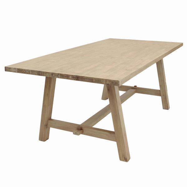 Bedford 79” Rectangular Dining Table - Rustic Acacia Wood with Farmhouse Charm for 6-8 Guests