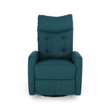 Noble House Woodglen Contemporary Glider Swivel Push Back Nursery Recliner - Teal and Black Finish