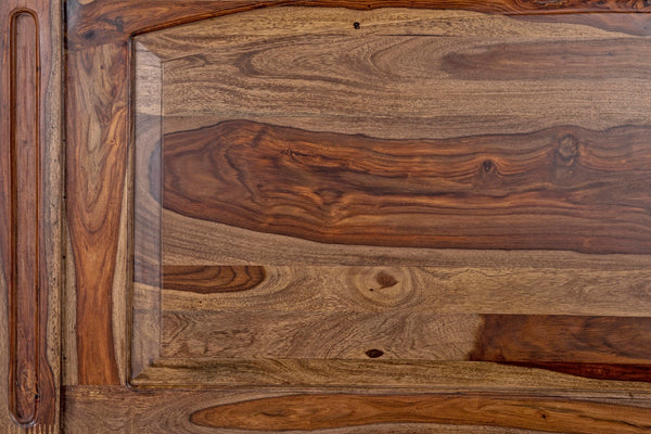 Porter Designs Taos Solid Sheesham Wood Queen Natural Bed Brown 04-196-14-9047H-KIT