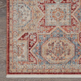 Nourison Enchanting Home ENH02 Farmhouse & Country Machine Made Power-loomed Indoor only Area Rug Blue/Brick 7'10" x 10'2" 99446770134