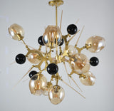 Bethel Gold Chandelier in Metal & Glass