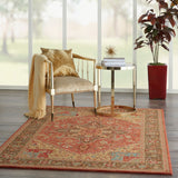 Nourison Living Treasures LI01 Persian Machine Made Loomed Indoor only Area Rug Rust 5'6" x 8'3" 99446671813