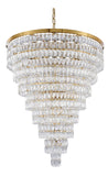 Bethel Gold Chandelier in Metal & Crystal