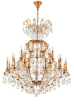 Bethel Brass Chandelier in Metal & Crystal