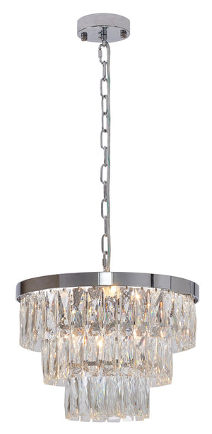 Bethel Chrome Chandelier in Metal & Crystal