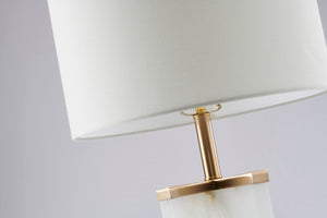 Bethel Elegant Gold & White Metal Table Lamp with Marble Base for Stylish Room Illumination