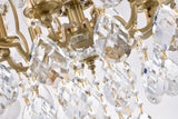 Bethel Antique Brass Chandelier in Iron & Crystal