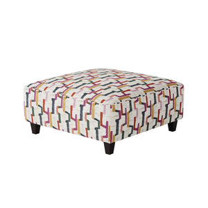 Fusion 109-C Transitional Cocktail Ottoman 109-C Fiddlesticks Confetti 38" Square Cocktail Ottoman