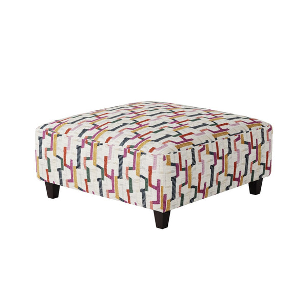 Fusion 109-C Transitional Cocktail Ottoman 109-C Fiddlesticks Confetti 38" Square Cocktail Ottoman